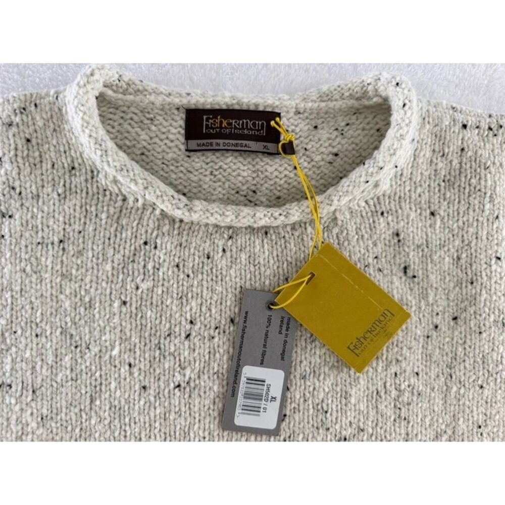 NWT Fisherman Out of Ireland Merino Wool Donegal Fleck Pocket T-Shirt Sweater XL